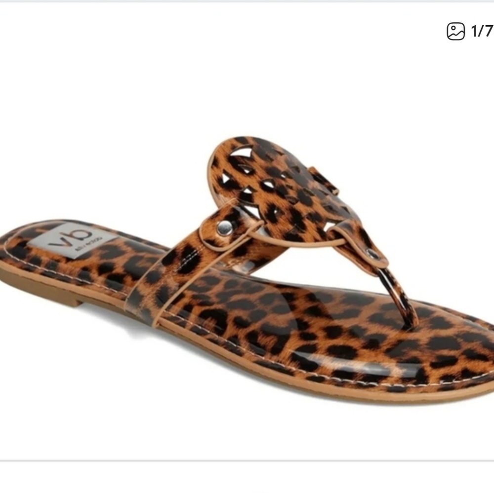 Dolce Vita Women's Gotie Leopard Patent_ Thong Sandals. NWT. Sz 8